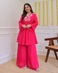 New Designer Festival Collection In Pure Cotton With beautiful embroidery Fully Stitched Ready To Wear Pink